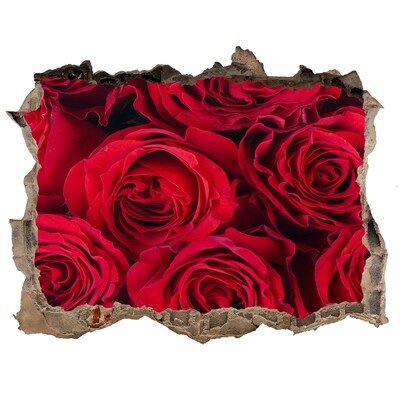 Samoprzylepna naklejka fototapeta Róże w zniszczonej ścianie