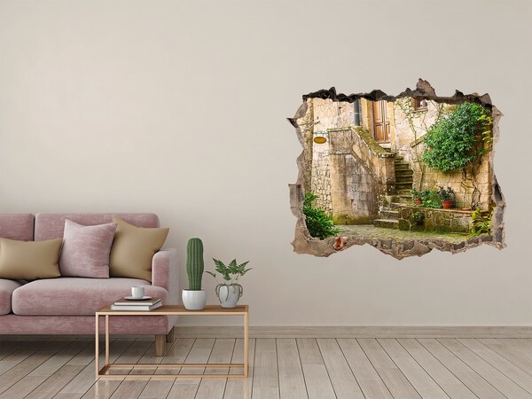 Fototapeta dziura na ścianę Urokliwe schody w starodawnym miasteczku