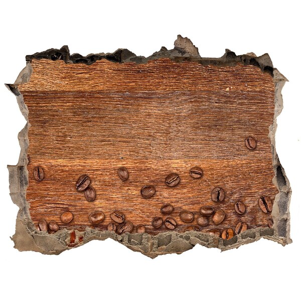 Naklejka 3D dziura na ścianę Zniszczona ściana z kawą