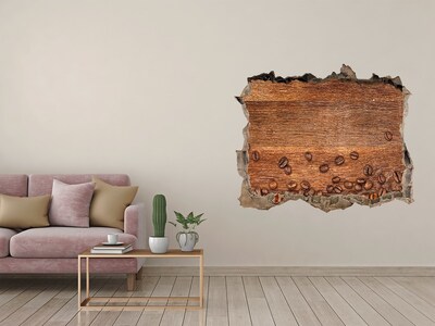 Naklejka 3D dziura na ścianę Zniszczona ściana z kawą