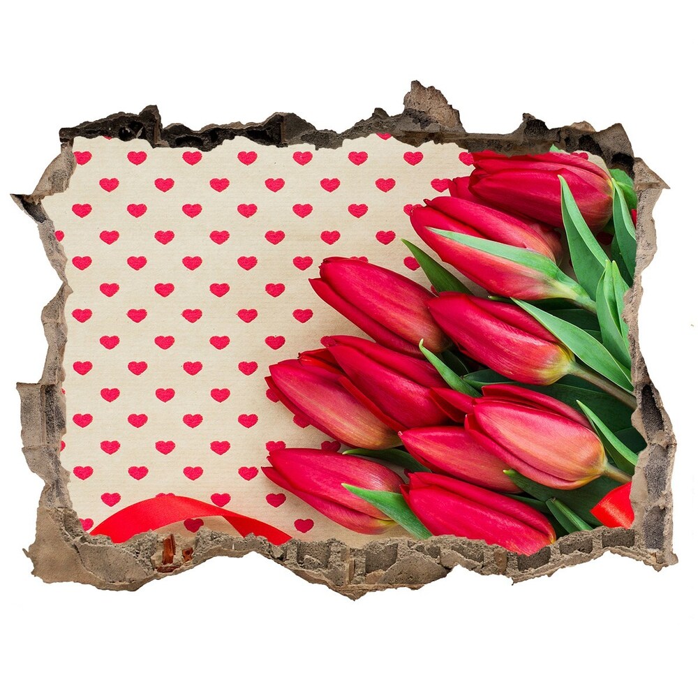 Samoprzylepna naklejka Tulipany serduszka