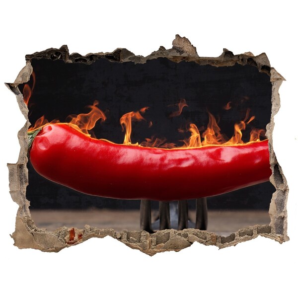 Naklejka 3D dziura samoprzylepna Papryczka chilli