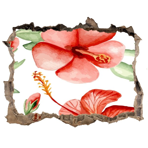 Naklejka 3D dziura na ścianę Kwiatowy ogród za murami