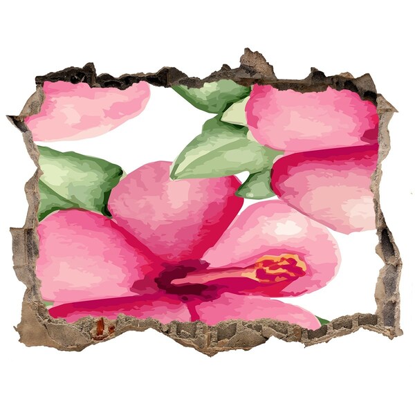 Naklejka 3D dziura na ścianę Kwiatowy raj za ścianą