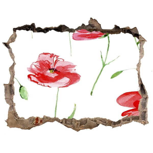 Naklejka 3D dziura na ścianę samoprzylepna Kwiatowa dziura w ścianie