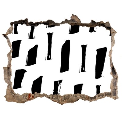 Fototapeta dziura na ścianę Zniszczona ściana z widokiem na miasto