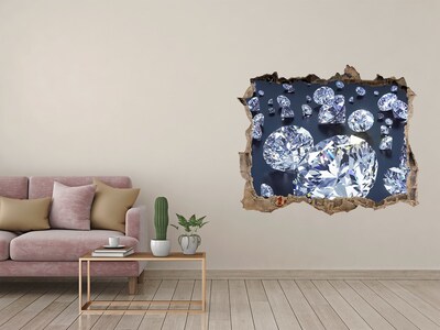 Samoprzylepna dziura na ścianę naklejka Błyszczące diamenty w ścianie