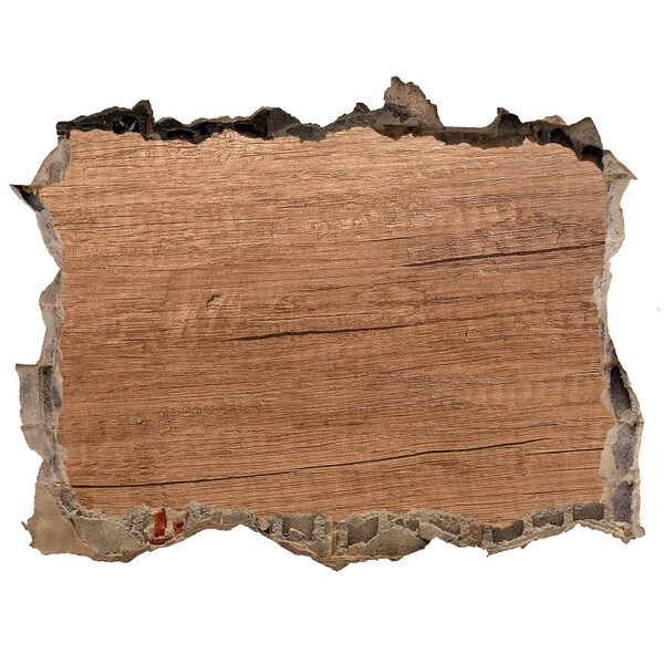 Fototapeta dziura na ścianę Zniszczona ściana z drewnianą deską