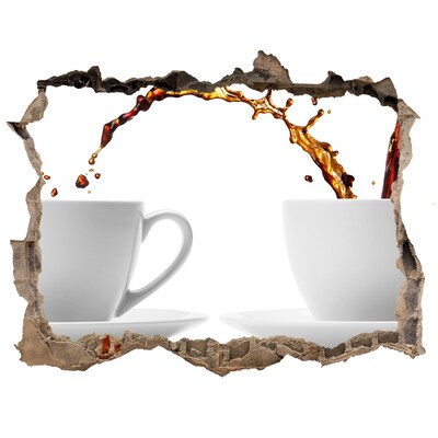 Naklejka 3D dziura samoprzylepna Lejąca się kawa