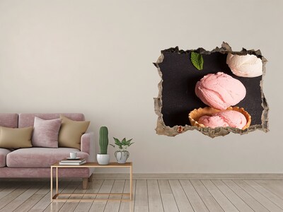 Naklejka 3D dziura samoprzylepna Lodowa uczta w dziurze w ścianie