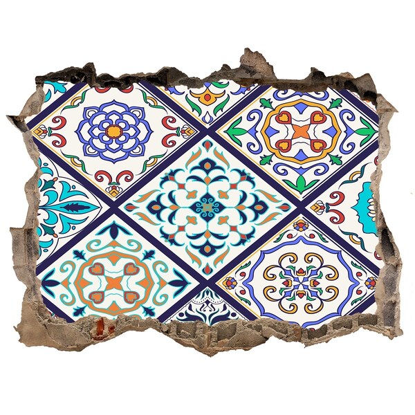 Fototapeta dziura na ścianę Kolorowy wzór na kafelkach