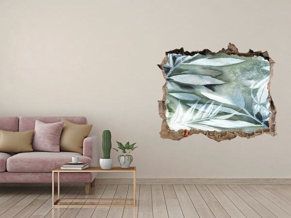 Naklejka 3D dziura na ścianę samoprzylepna Zielona oaza w dziurze w ścianie