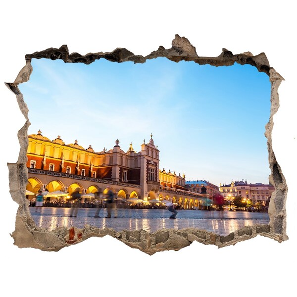 Fototapeta dziura na ścianę Kraków o zachodzie słońca