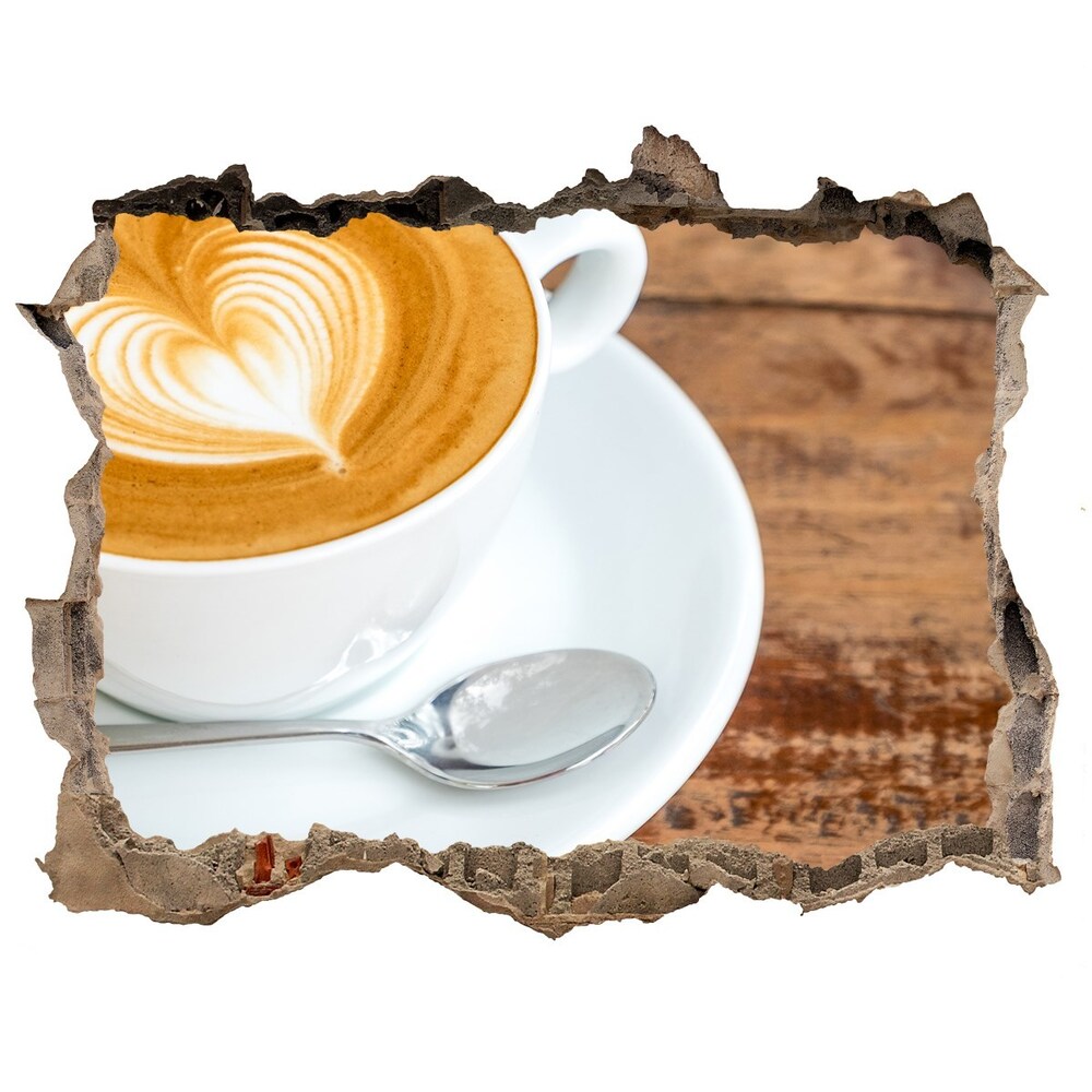 Naklejka 3D dziura na ścianę Kawa w filiżance