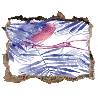 Dziura 3d fototapeta naklejka Tropikalny raj za ścianą