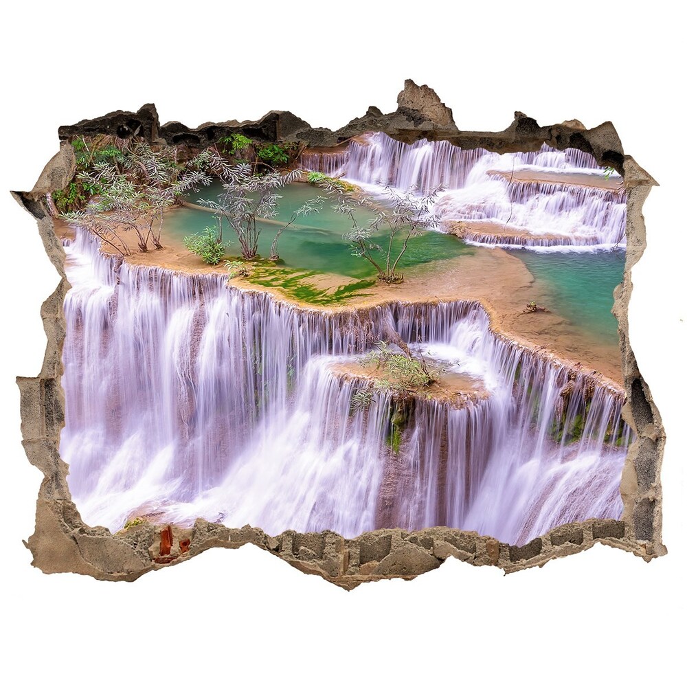 Dziura 3d w ścianie naklejka Tajlandia wodospad