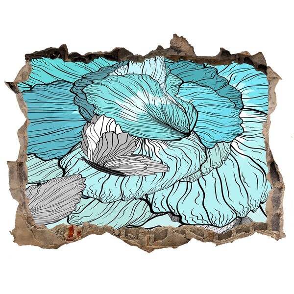 Naklejka 3D dziura na ścianę Kwiatowa oaza w betonie