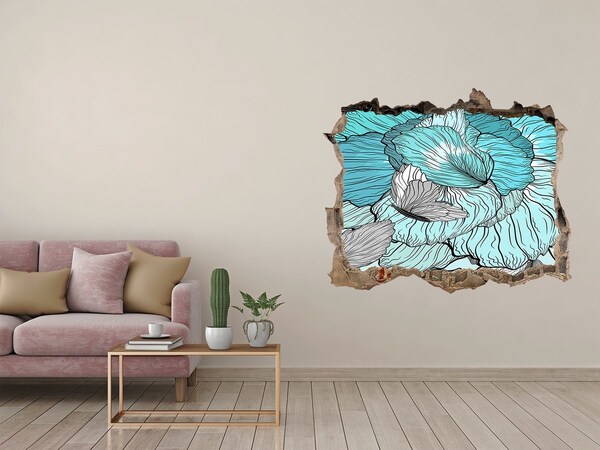 Naklejka 3D dziura na ścianę Kwiatowa oaza w betonie