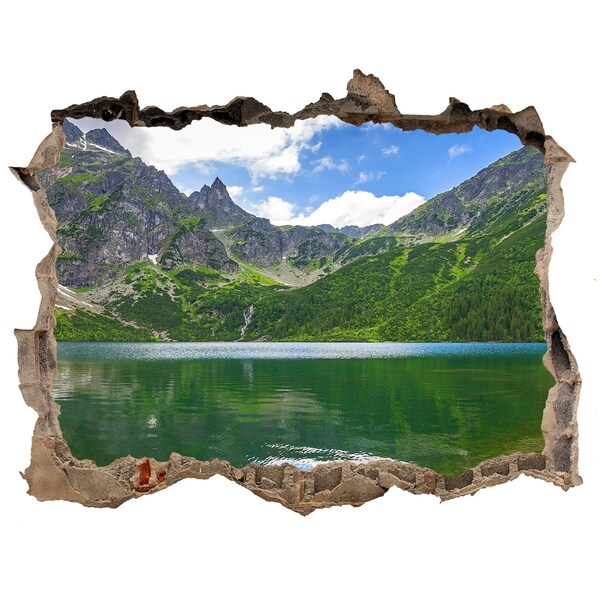 Dziura 3d w ścianie naklejka Morskie oko Tatry