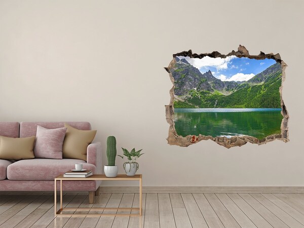 Dziura 3d w ścianie naklejka Morskie oko Tatry