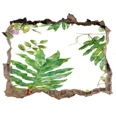 Naklejka 3D dziura na ścianę Tropikalny raj za ścianą