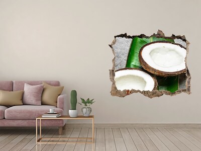 Naklejka dziura na ścianę Połówki kokosu