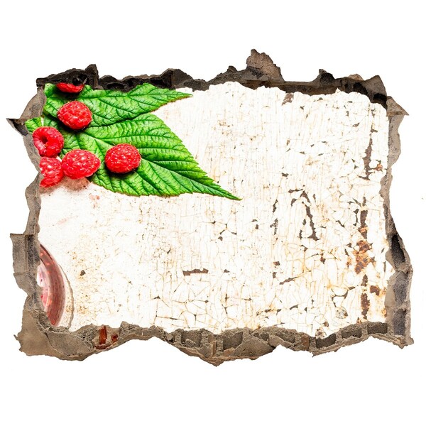 Naklejka 3D dziura samoprzylepna Owocowy urok w zniszczonej ścianie