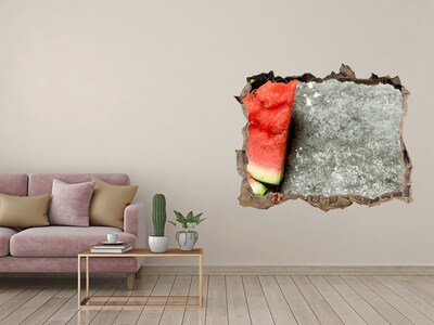 Naklejka dziura na ścianę Pokrojony arbuz