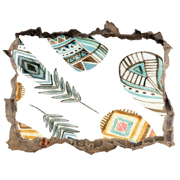 Fototapeta dziura na ścianę Egzotyczne wzory w dziurze w ścianie