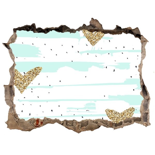 Fototapeta dziura na ścianę Dziura w ścianie z sercami