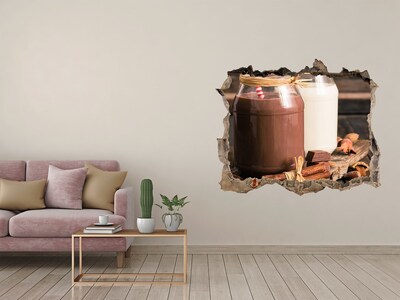 Naklejka dziura na ścianę Czekoladowe przysmaki w naturalnym otoczeniu