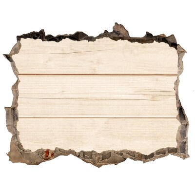 Fototapeta dziura na ścianę Zniszczona ściana z drewnianą podłogą