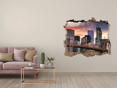 Fototapeta dziura na ścianę 3d Most Brooklyński w Nowym Jorku