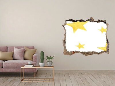 Fototapeta dziura na ścianę Żółte gwiazdy