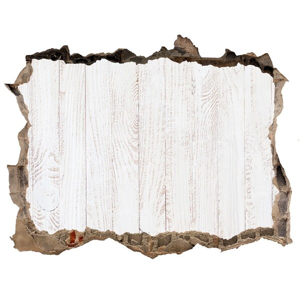 Fototapeta dziura na ścianę Zniszczona ściana z drewnianym wykończeniem