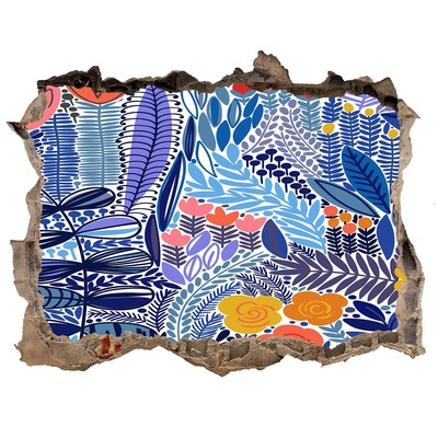 Naklejka 3D dziura samoprzylepna Tropikalny ogród w dziurze w ścianie