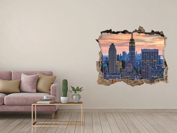 Fototapeta dziura na ścianę 3d Manhattan Nowy Jork