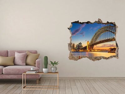 Dziura 3d w ścianie naklejka Panorama Sydney