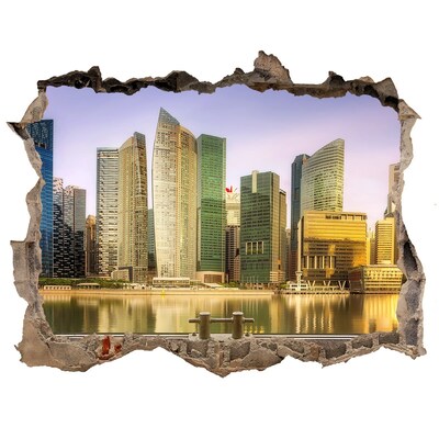 Fototapeta dziura na ścianę 3d naklejka Singapur