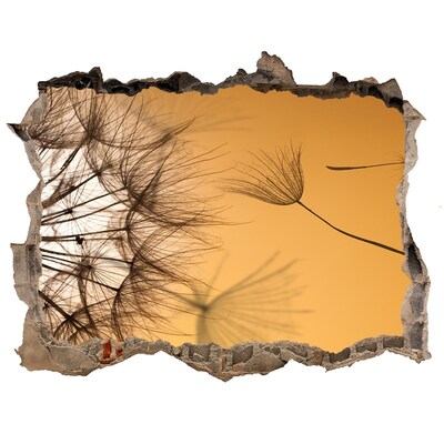 Samoprzylepna naklejka fototapeta Dziura w ścianie z delikatnymi roślinnymi motywami