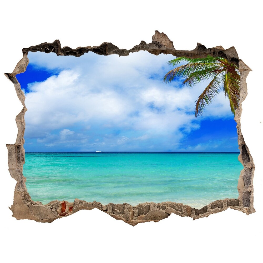 Dziura 3d w ścianie naklejka Karaiby plaża
