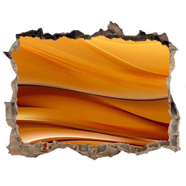 Dziura 3d fototapeta naklejka Złota fala w murze