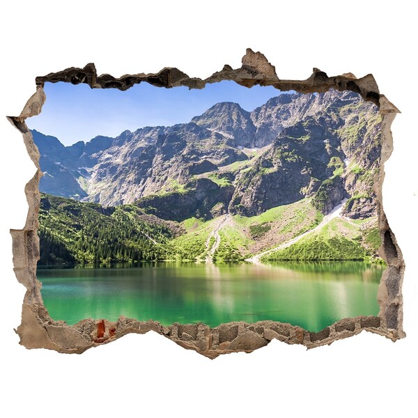 Dziura 3d w ścianie naklejka Morskie oko Tatry