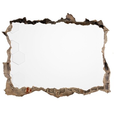 Dziura 3d fototapeta naklejka Złamana ściana z lustrzanym wnętrzem