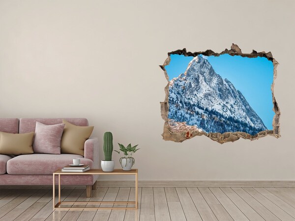 Dziura 3d w ścianie naklejka Giewont Tatry