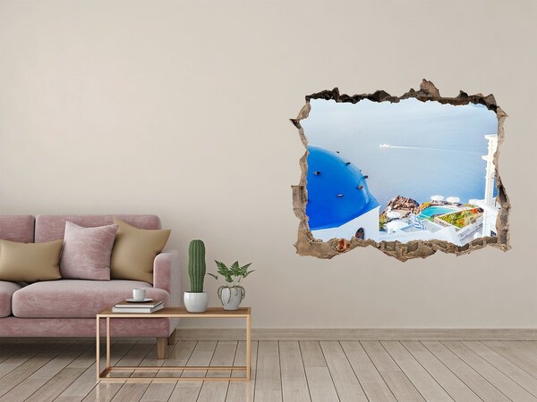 Fototapeta dziura na ścianę 3d Santorini Grecja