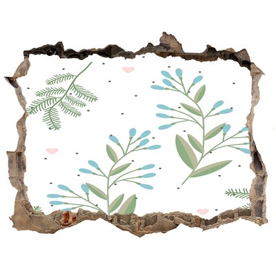 Naklejka 3D dziura na ścianę samoprzylepna Zielony ogród w dziurze w ścianie