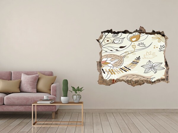 Naklejka 3D dziura samoprzylepna Ornamenty