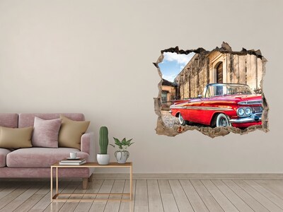 Foto zdjęcie dziura na ścianę Czerwony Chevrolet