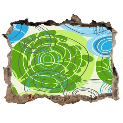 Dziura 3d fototapeta naklejka Wzory w zieleni i błękicie